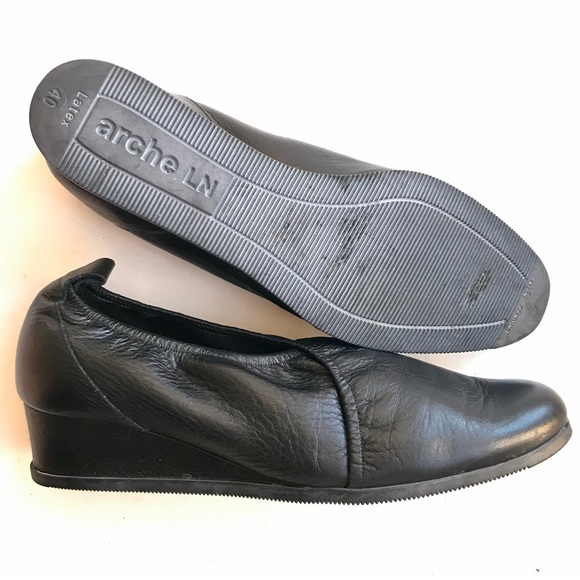 ARCHIE Shoes S-9 EU 40 Black Leather Ballerina - Picture 2 of 3